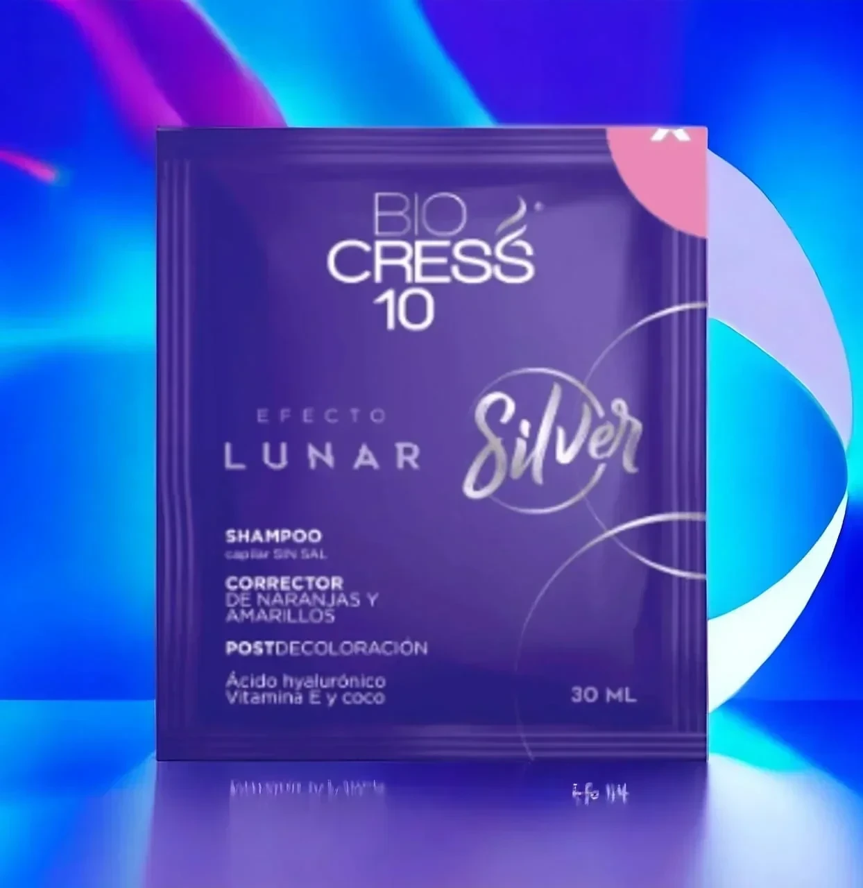 bio cress 10 efecto lunar corrector naranja y amarillo shampoo sobre x30 ml