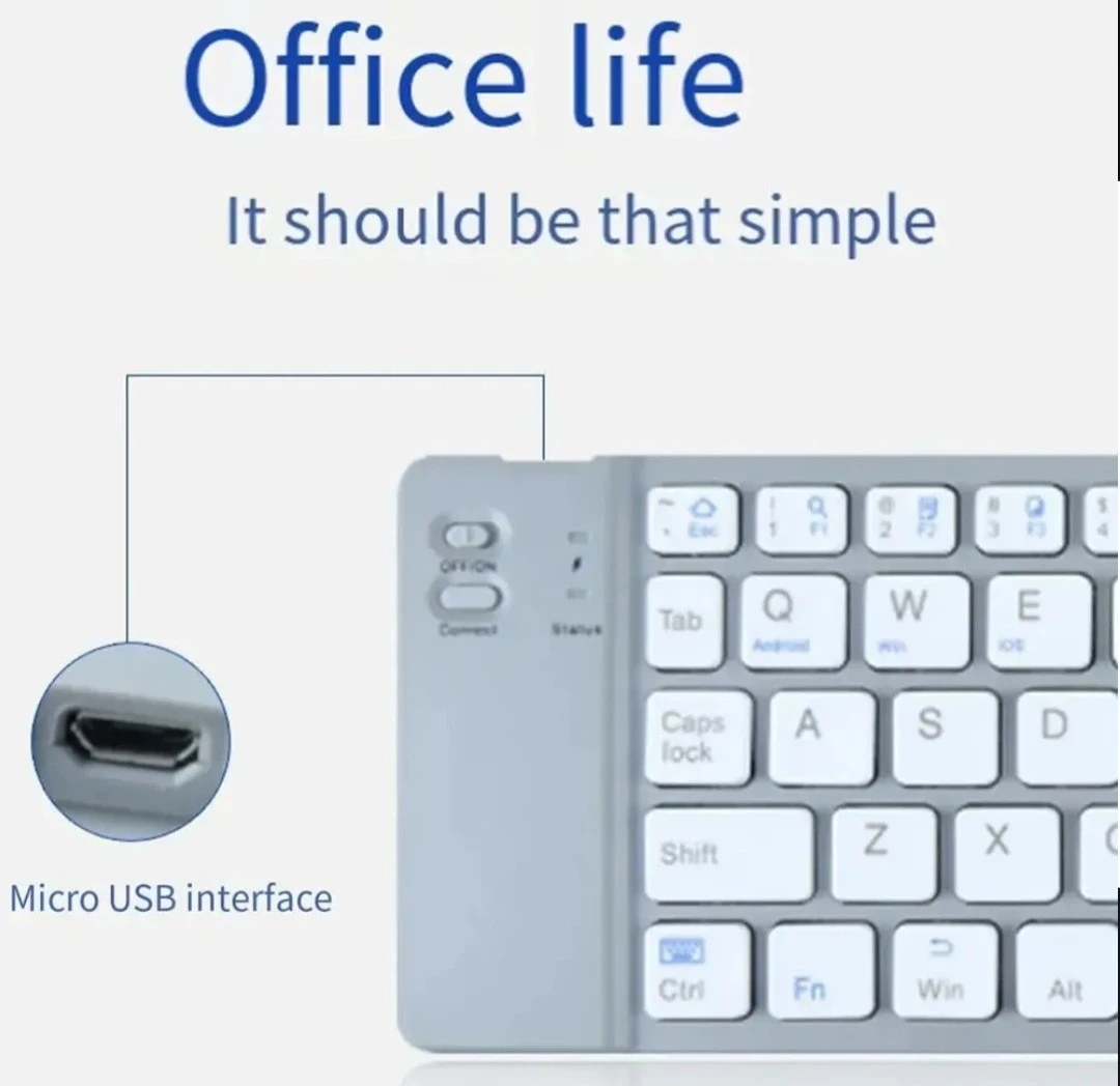Mini Teclado Inalambricc Plegable Portatil, Bluetooth 2