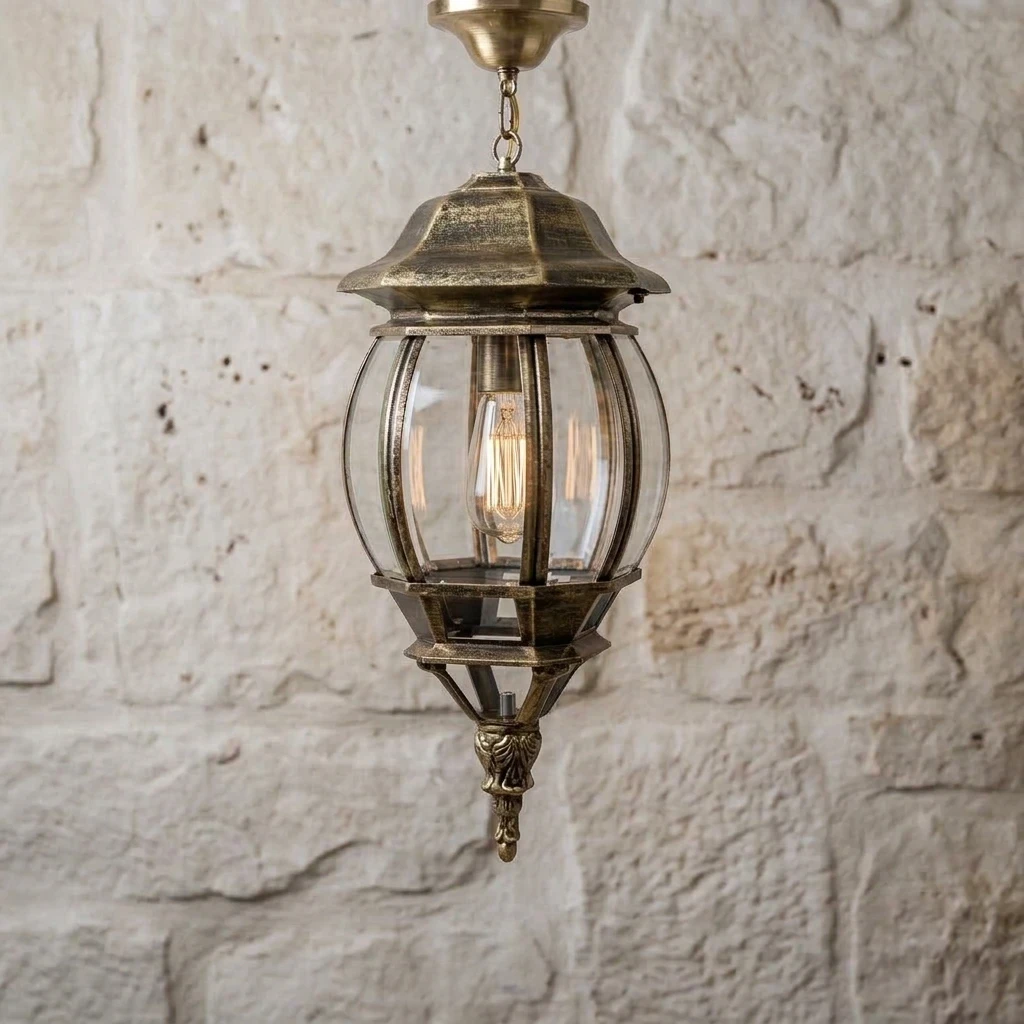 FAROL COLGANTE COLONIAL XL 1L E27 BRONCE ANTIGUO 190X600MM