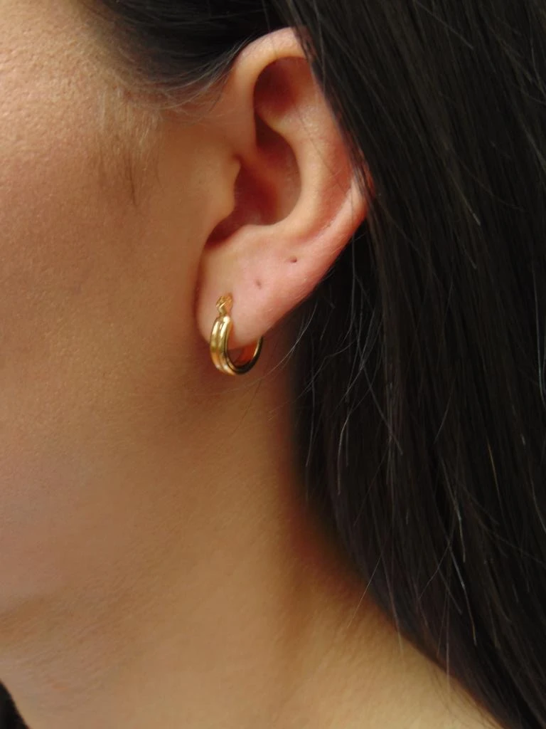 CANDONGA ORO LAMINADO 18K TUBULAR CUADRADA REDOND TALLADA 1.3CM | 3MM 2
