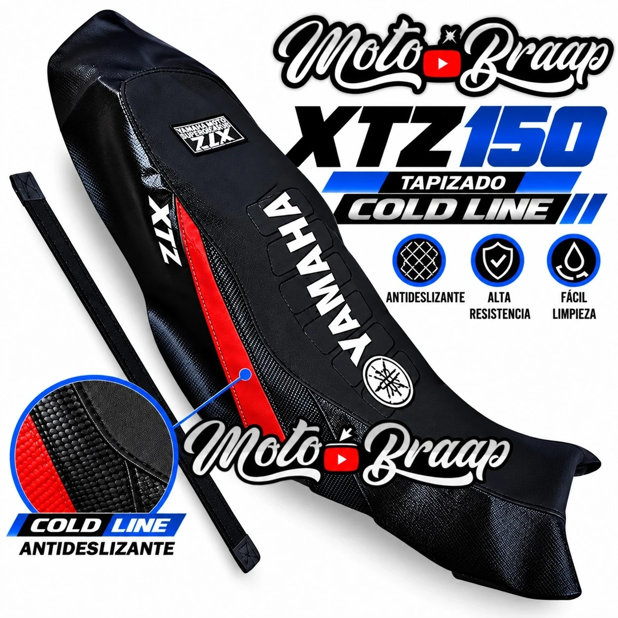 DW 113 TAPIZADO XTZ 150 COLD LINE NEGRO ROJO