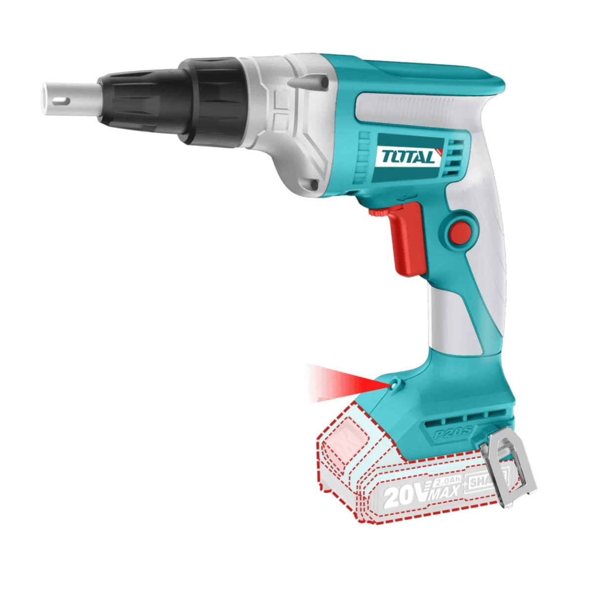 TDSLI204200 Atornillador de drywall 20v + bateria 2ah y cargador total 3