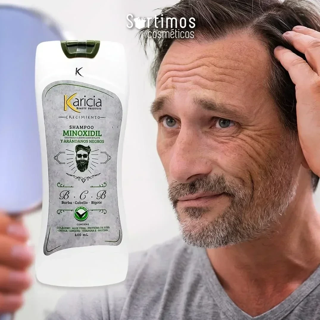 karicia shampoo hombre con minoxidil