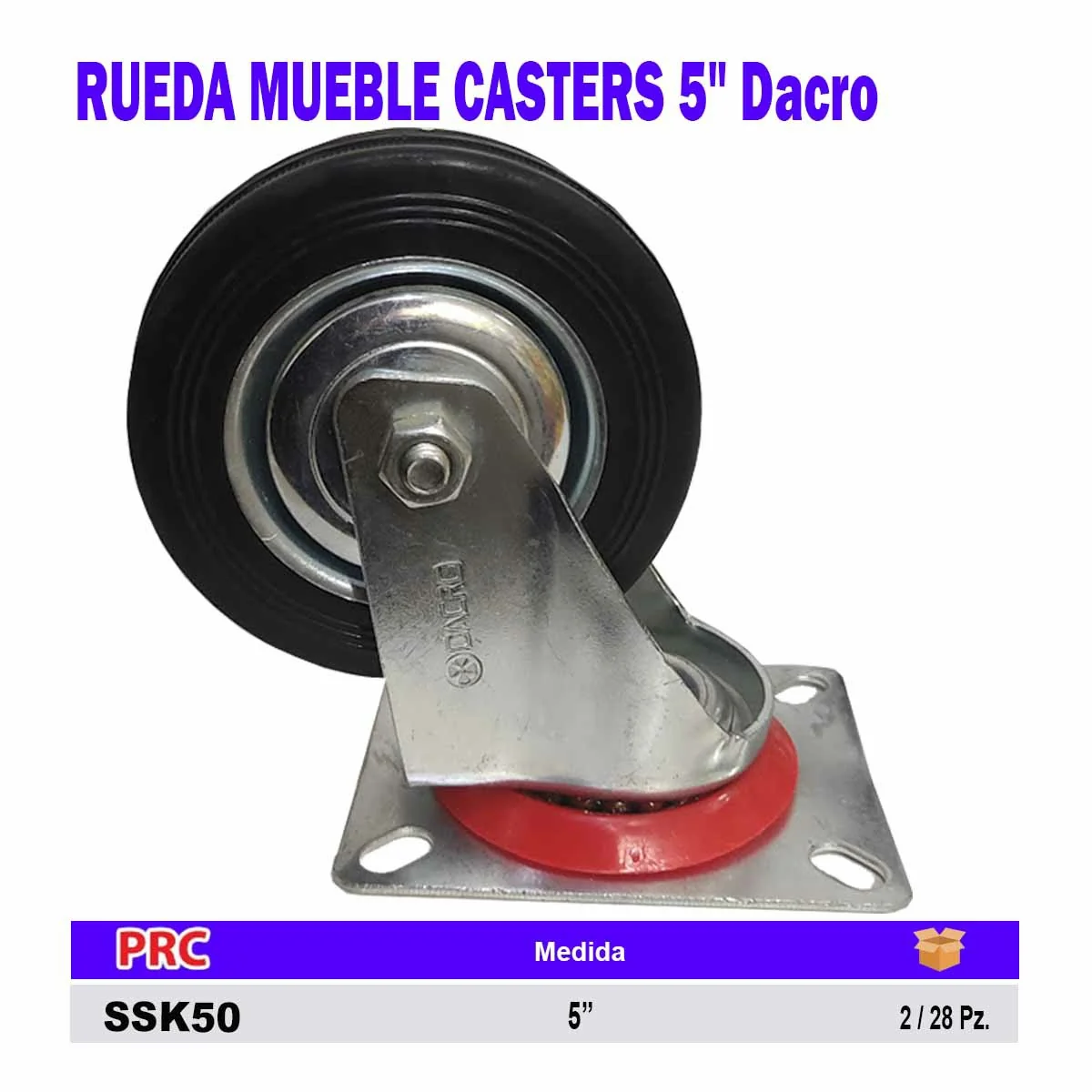 RUEDA MUEBLE CASTERS 5" Dacro (RDG005) 