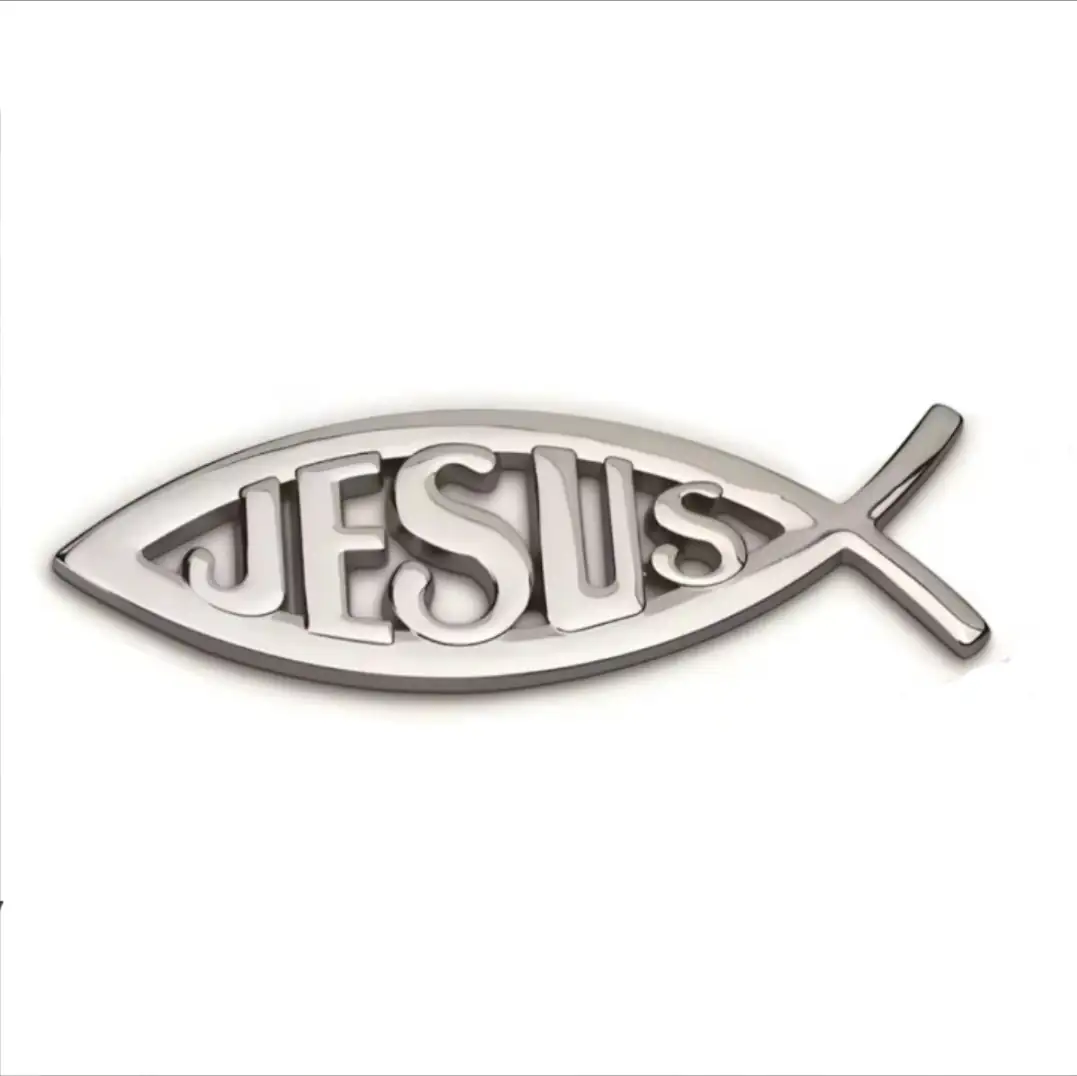 Emblema JESÚS Metal Cromado