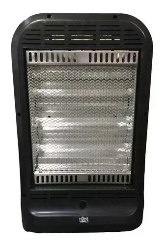 ESTUFA INFRARROJA FIJA DE 3 VELAS  600/1200 W HOME WORLD NEGRO 
