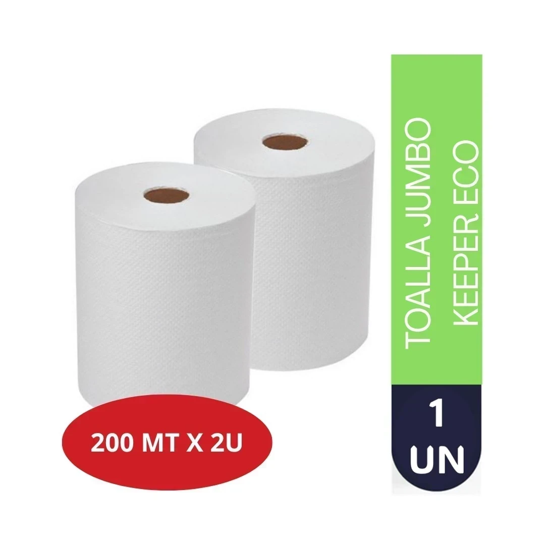 TOALLA JUMBO KEEPER ECO 200 X 2 UN