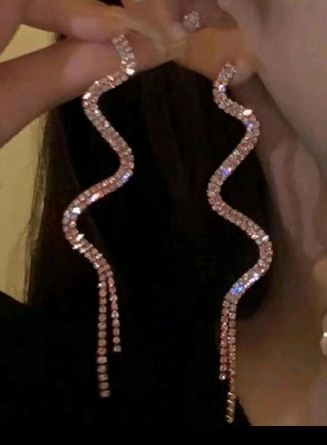 Aretes largos forma de serpiente 8