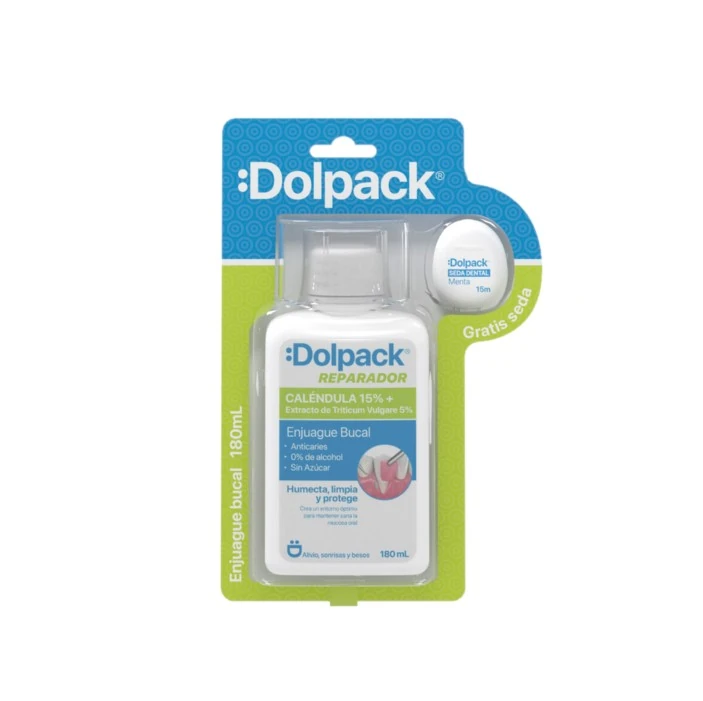 ENJUAGUE BUCAL REPARADOR DOLPACK 180 ML + SEDA DENTAL 15 m