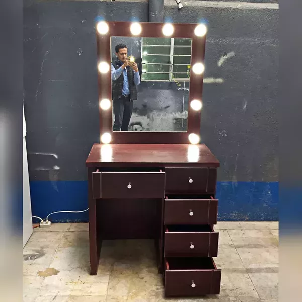 Tocador Hollywood Vanity G1 Repisa Lisa 2