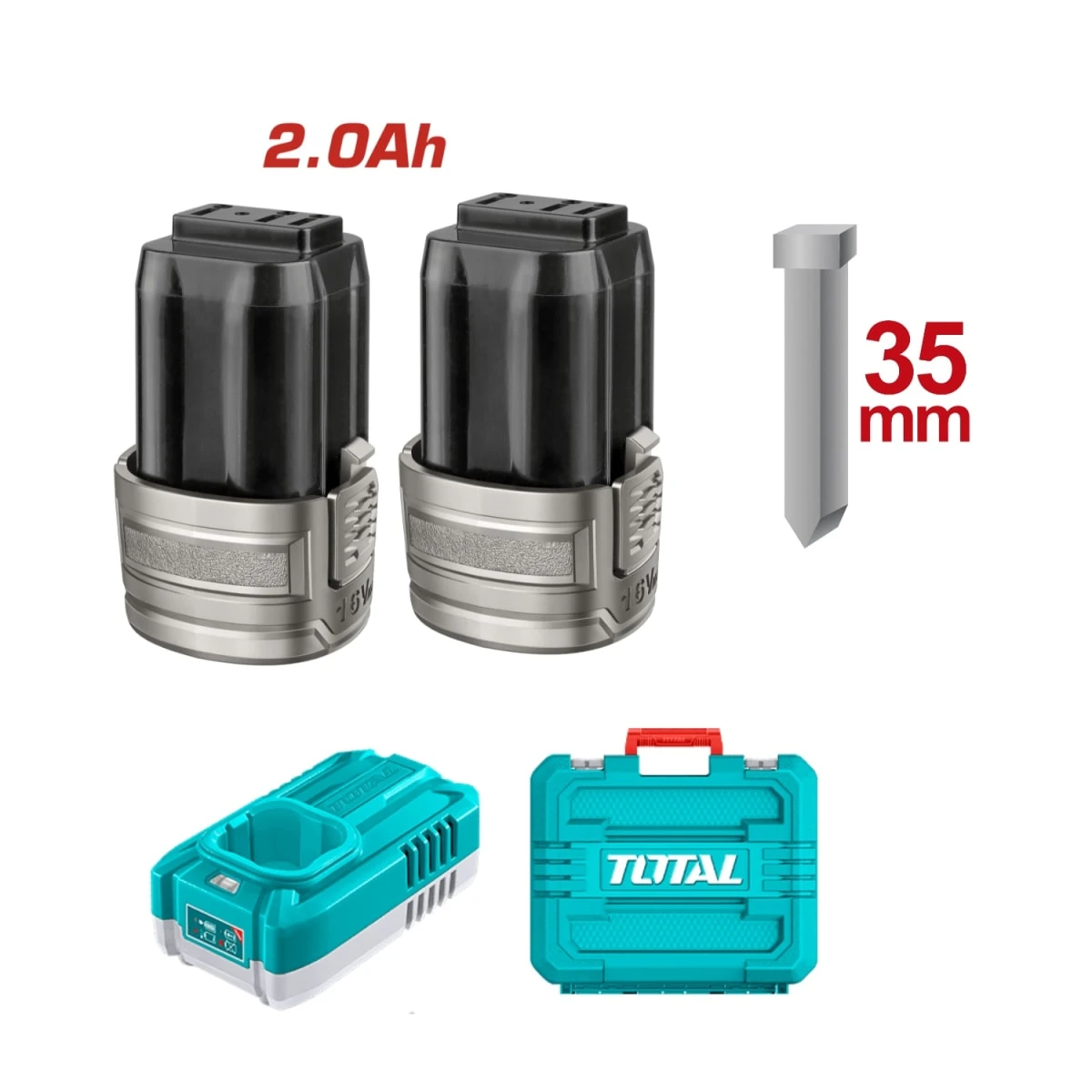 Clavadora inalambrico 16v f15-f35 + 2 baterias y cargador total  3