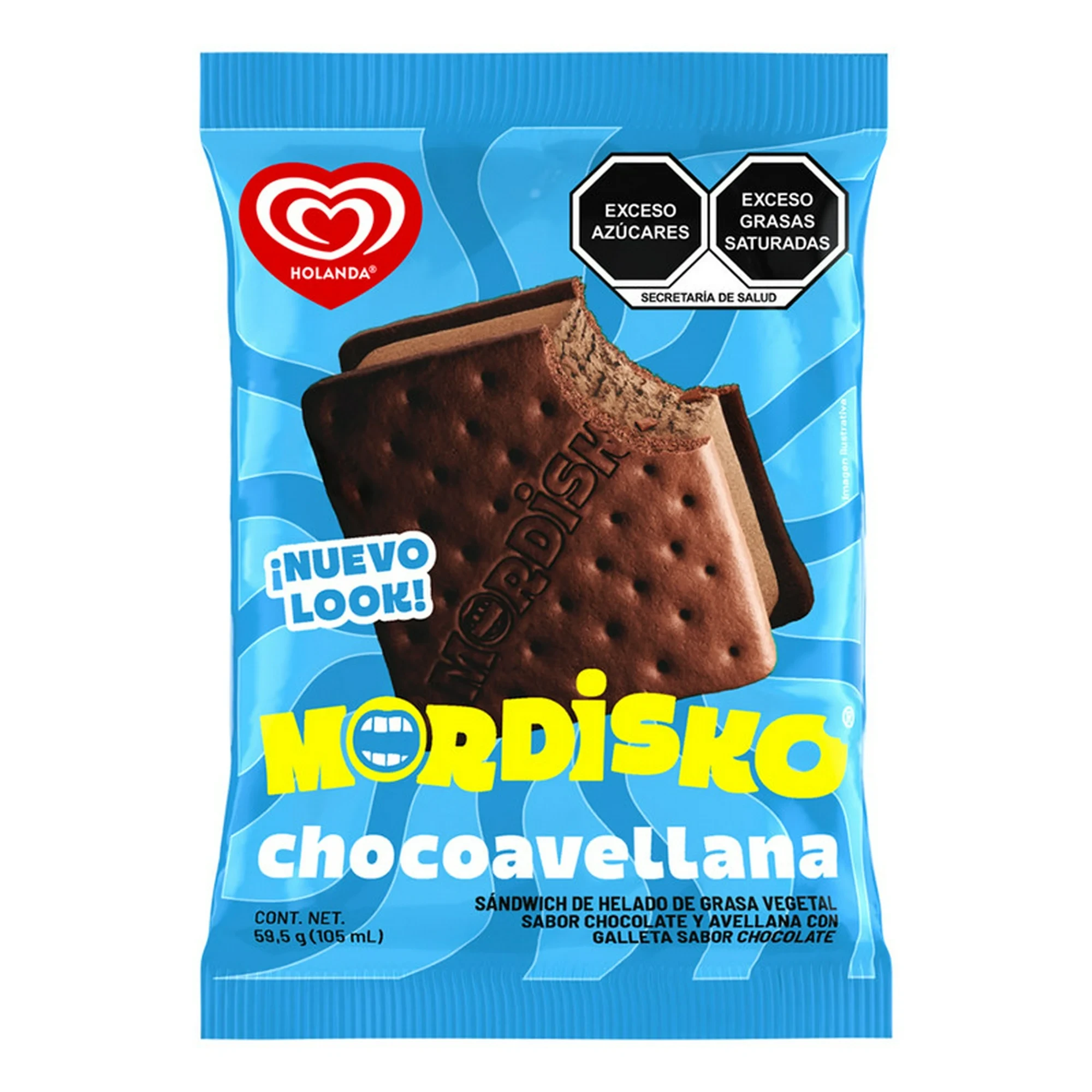 Helado sándwich Mordisco chocoavellana Holanda 59 g