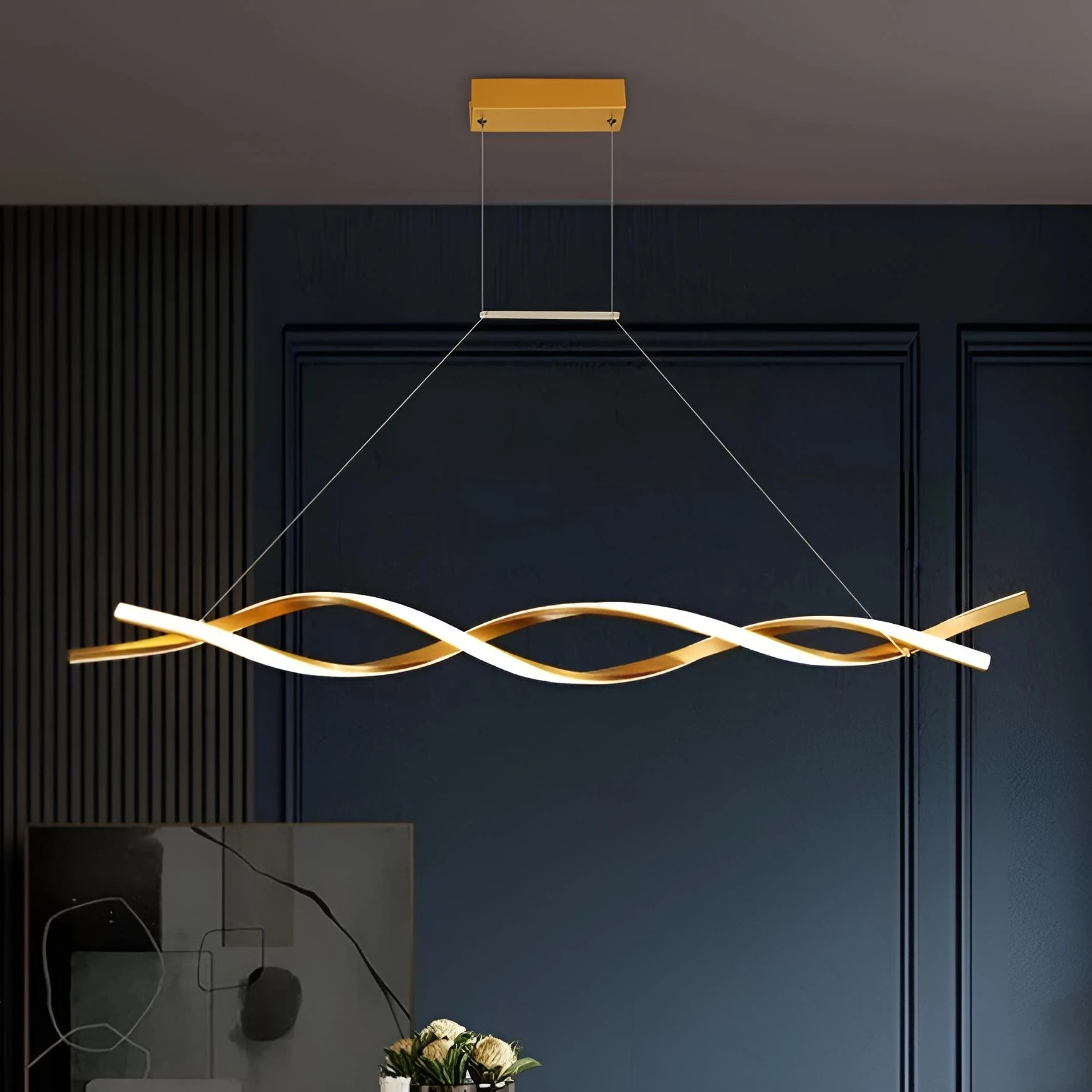 LAMPARA COLGANTE, 26W 80CM, LED 3000K-4000K-6500K, 110V-220V COLOR DORADO