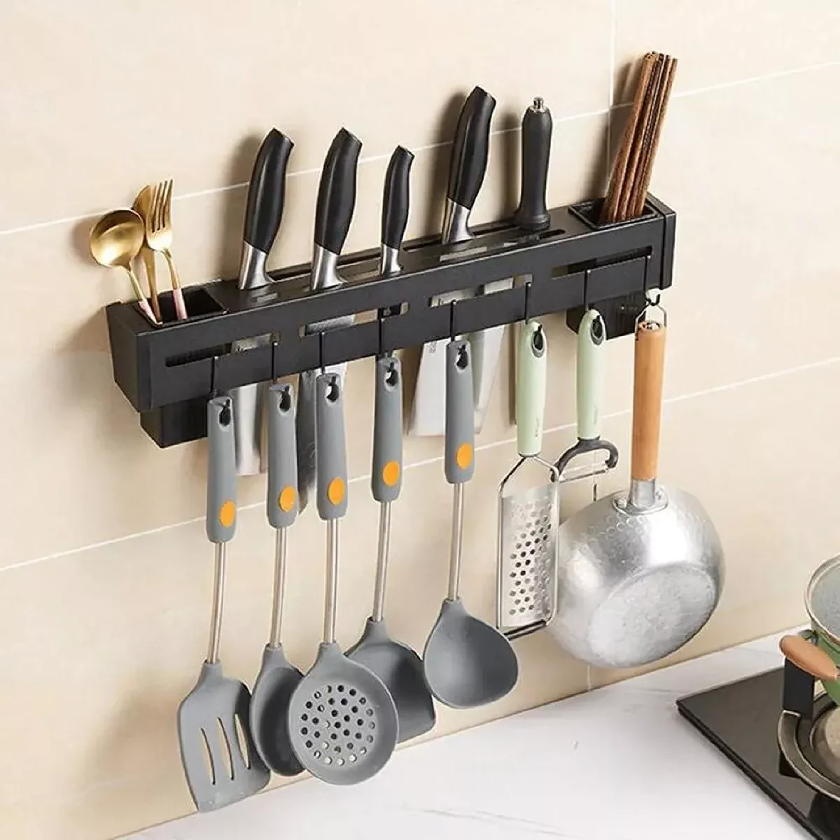 Soporte metálico de utensilios cocina 2