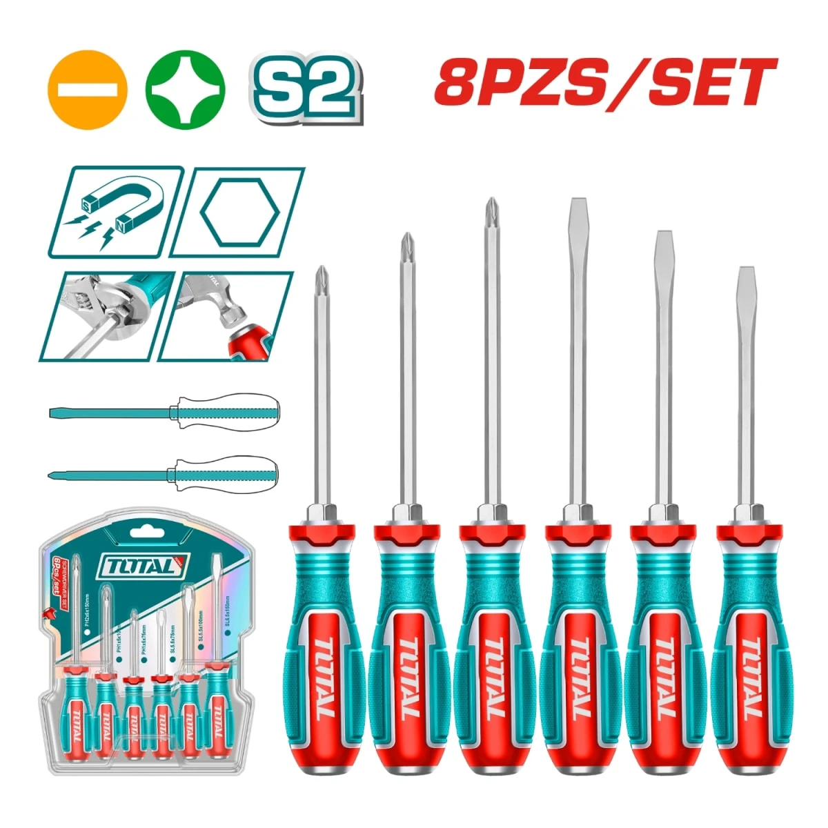 TGTST0606 Set destornillador de golpe 8pcs total  2