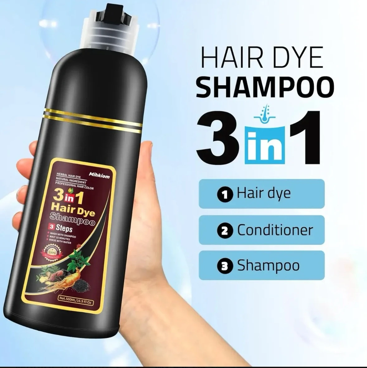 Shampoo/locion matizadora 3 en 1 color rojo vino oscuro 5