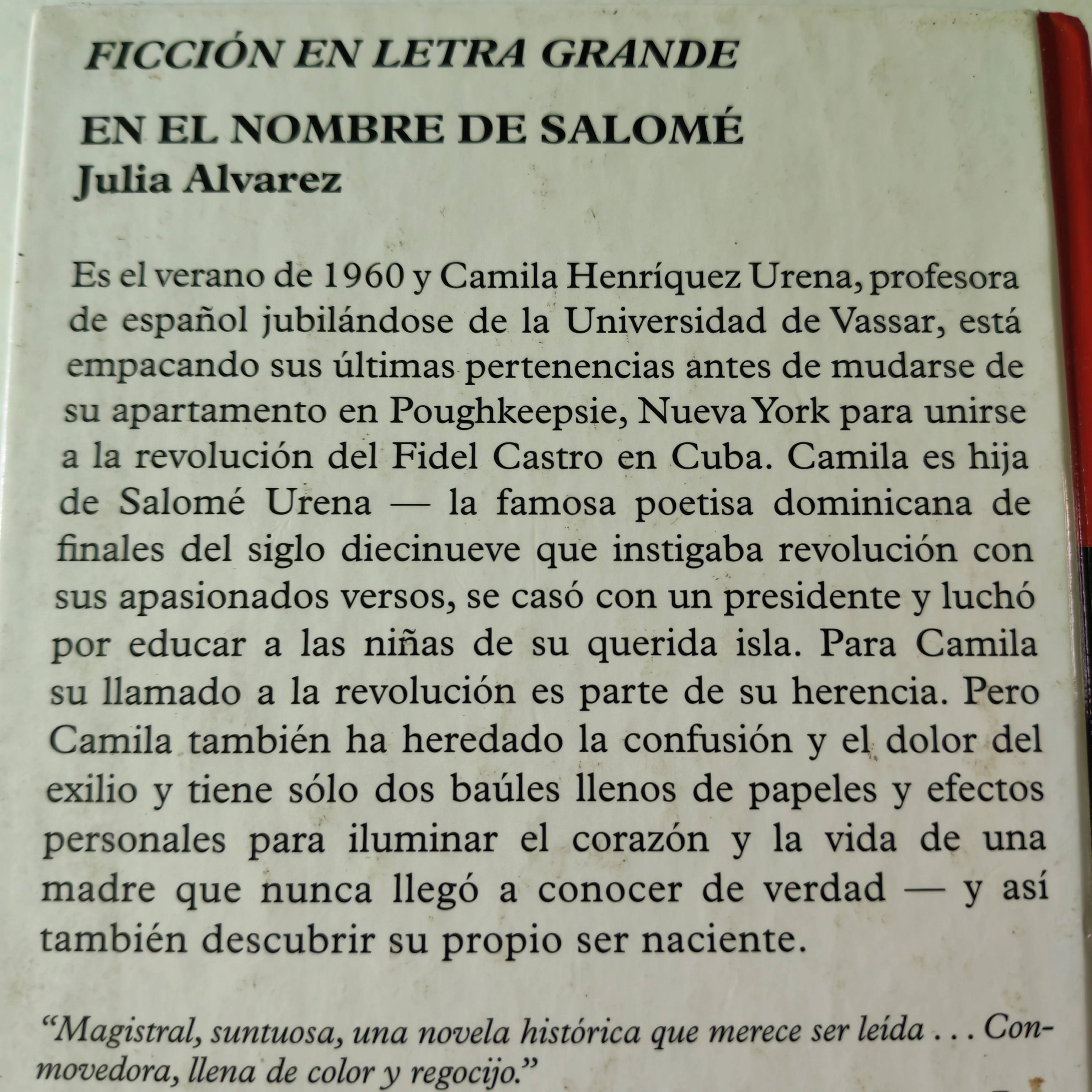 En el nombre de Salomé, Julia Álvarez, usado 2