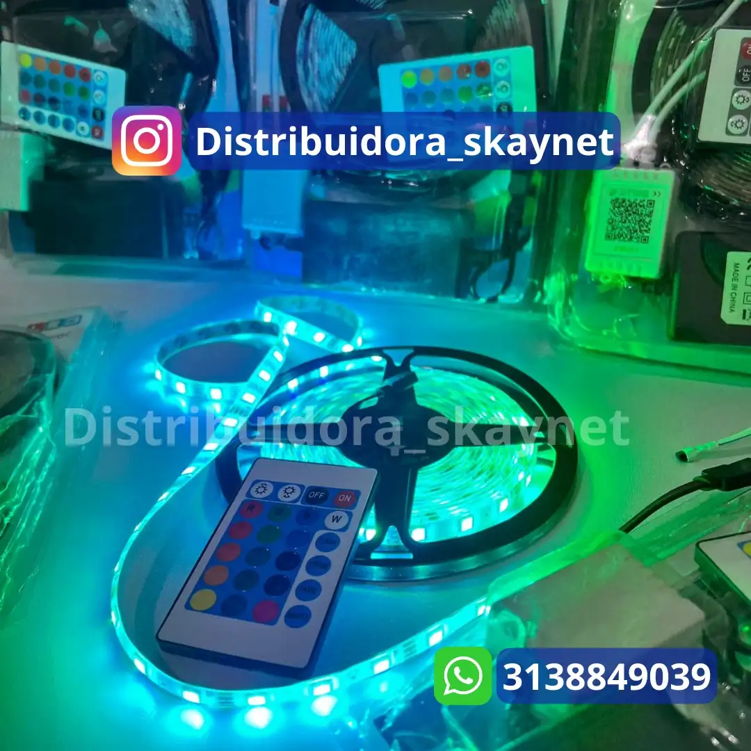 Cinta De Luz Led 5 Metros Tira Multicolor + Control + Cargador 4