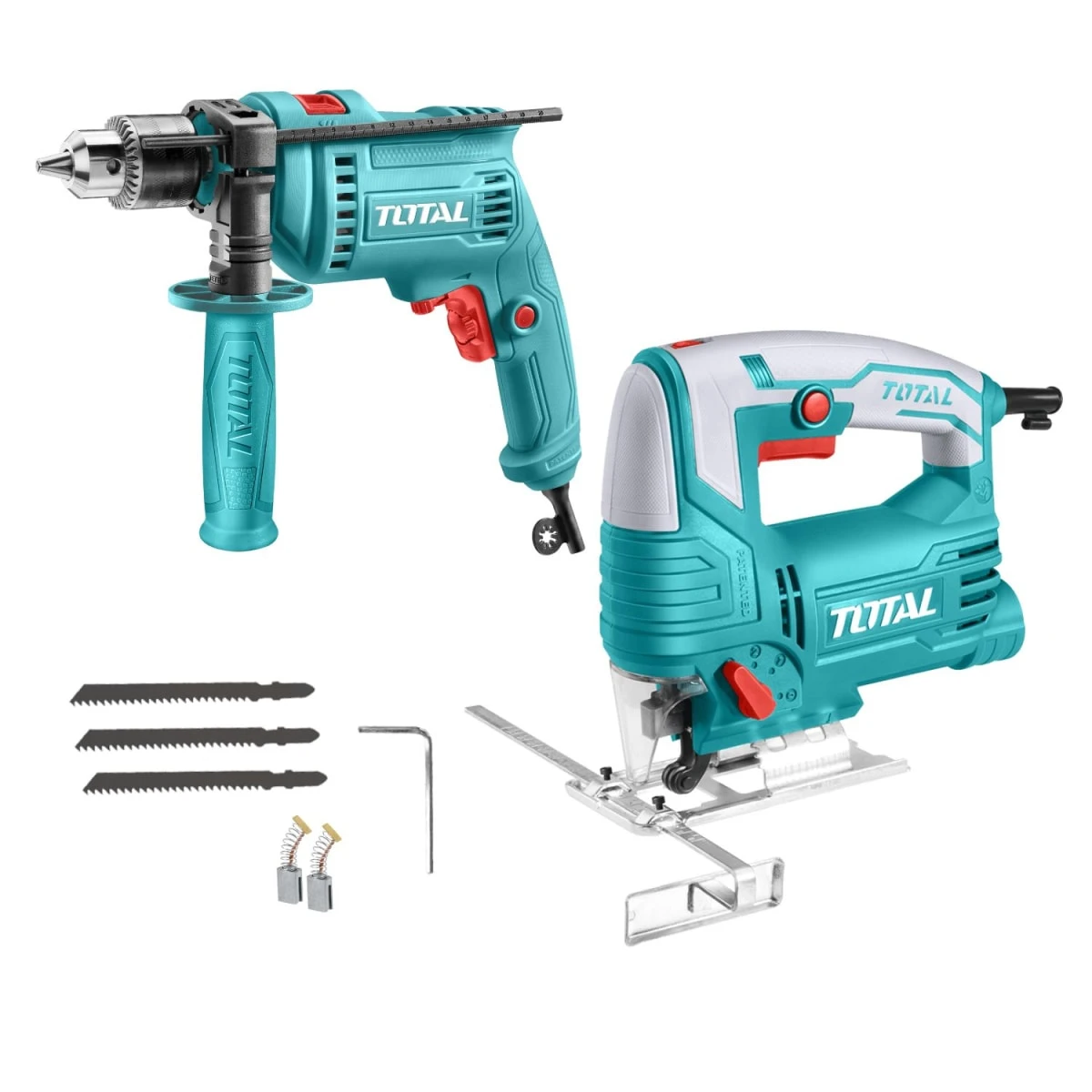 Combo taladro percutor 680w + sierra caladora 570w total SKU: TG1061356-TS206656