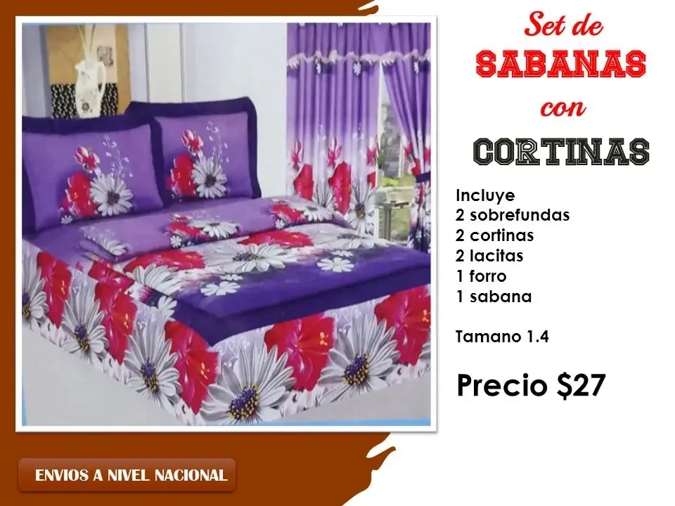 Set de sabanas con cortina 