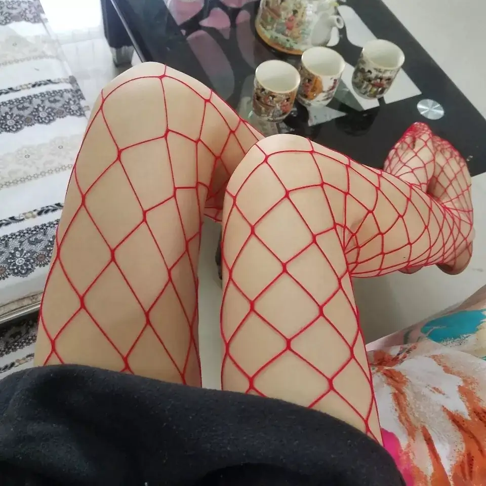 Panty rejillas cocos grandes Negro rojo azul blanco 3