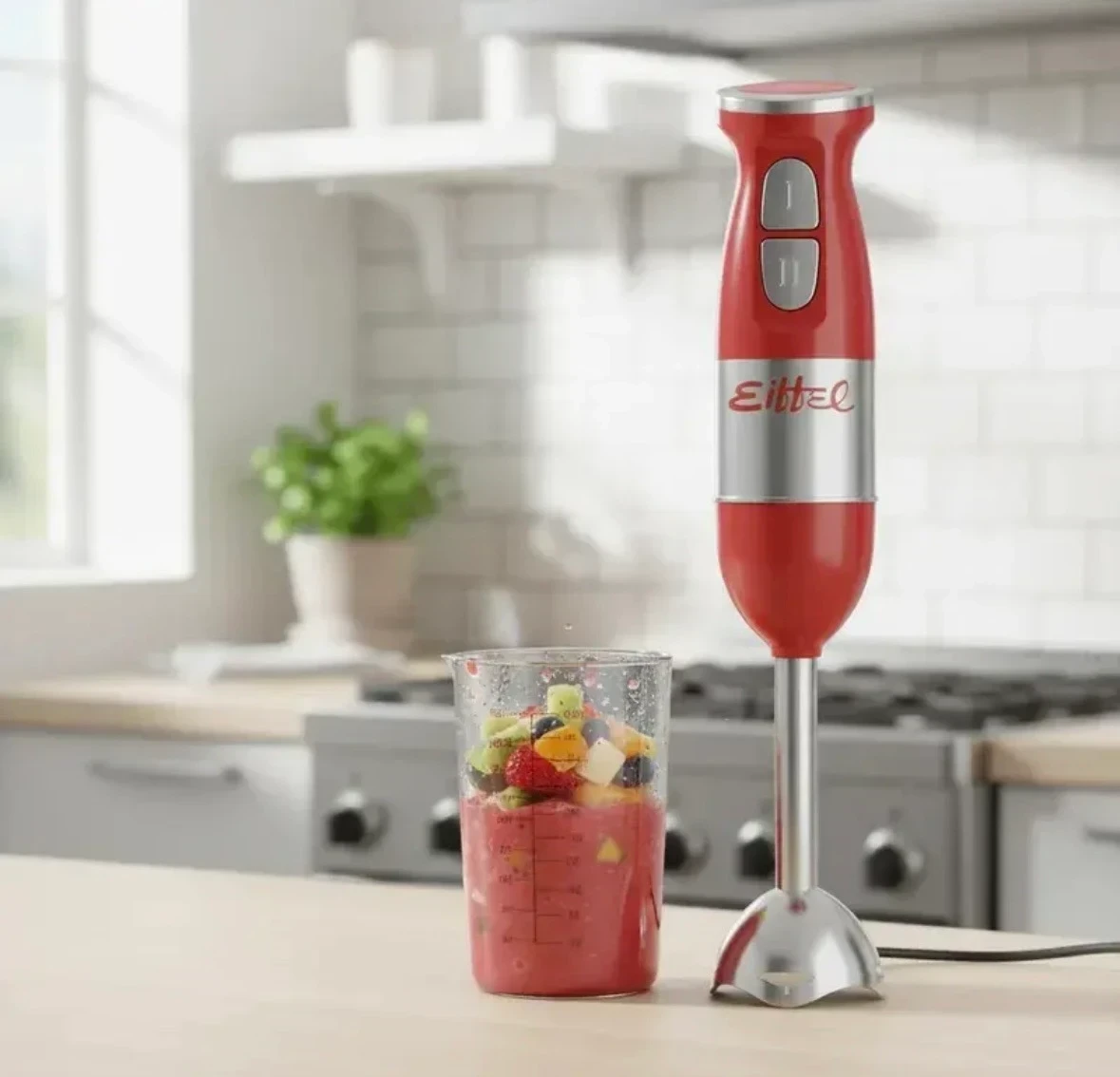 MIXER EIFFEL 3 en 1 ACERO INOX ROJA  3