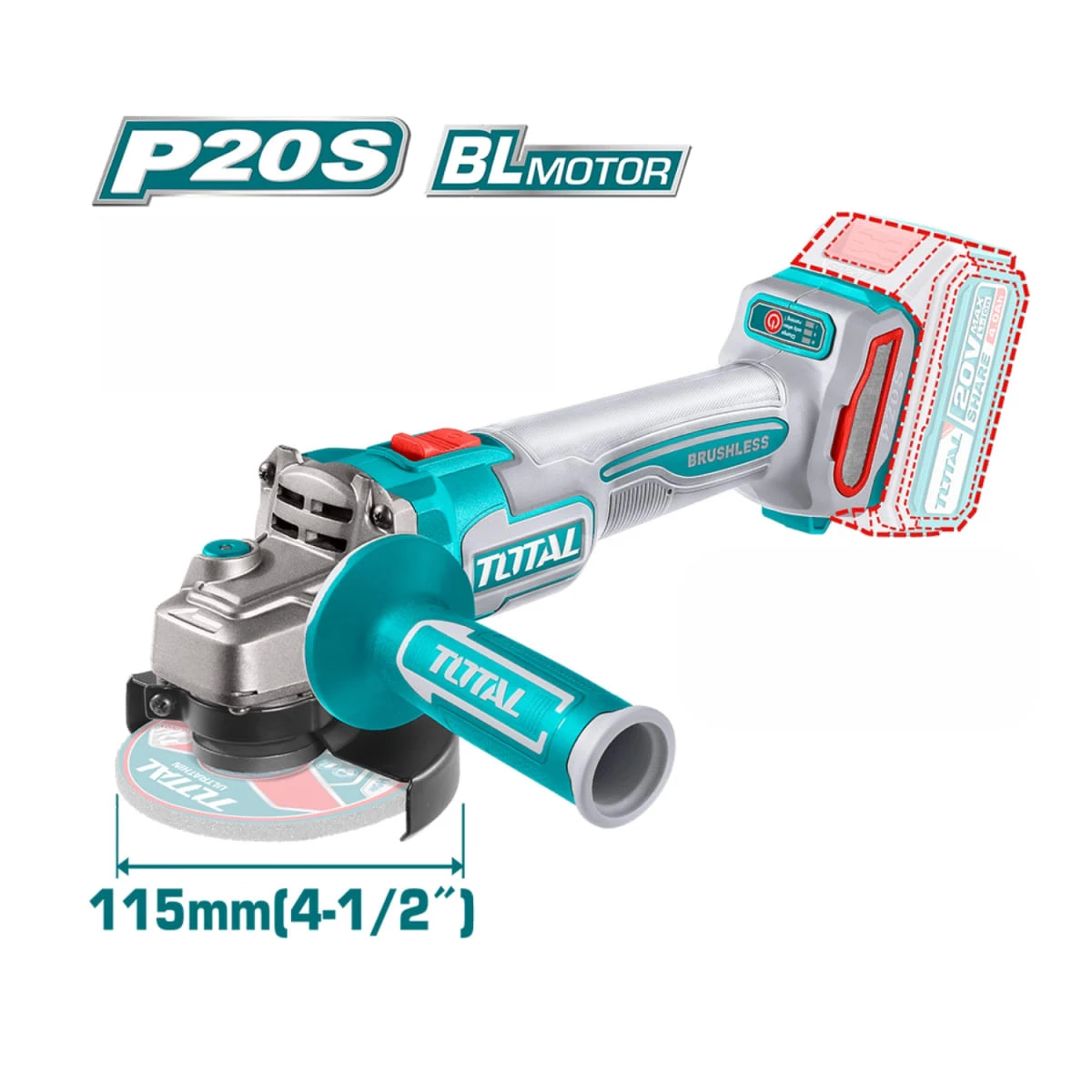 TOSLI241183 Taladro percutor 66nm + rotomartillo + amoladora industrial total  4