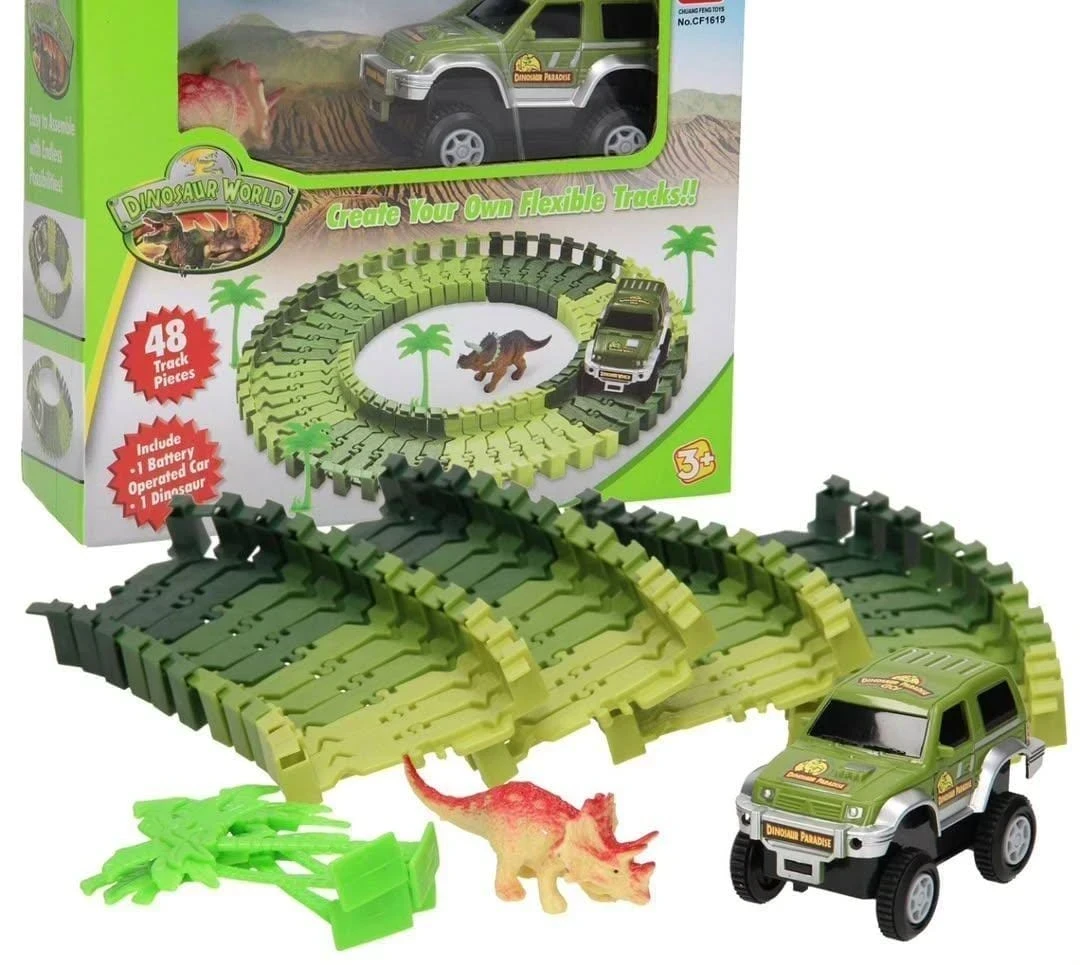 PISTA DE CARRERA DINOSAUR WORLD 48 PIEZAS 