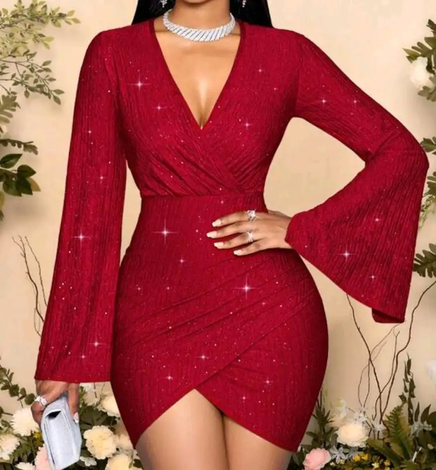 Vestido Rojo brillos