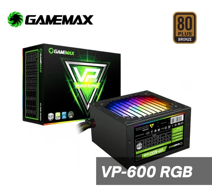 FUENTE PODER GAMEMAX 600WATTS VP-600-RGB