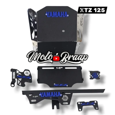 AC XTZ 125 COMBO NEGRO X 6 PIEZAS ( PECHERA, FRENO DELANTERO, MORDAZA, ACUTRAX, PLACA, CADENA )