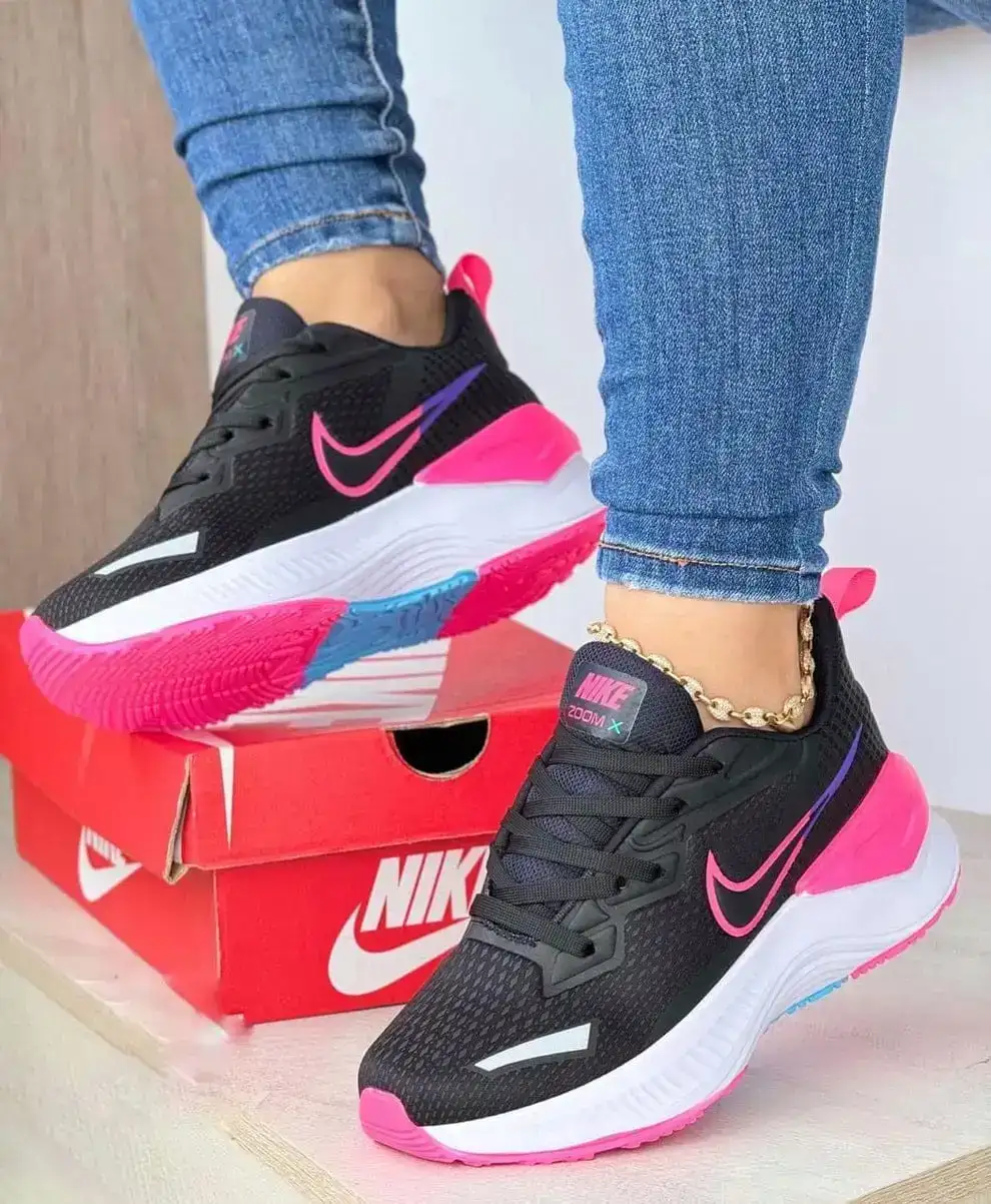 Tenis Nike Zoom X negro Rosa Dama 