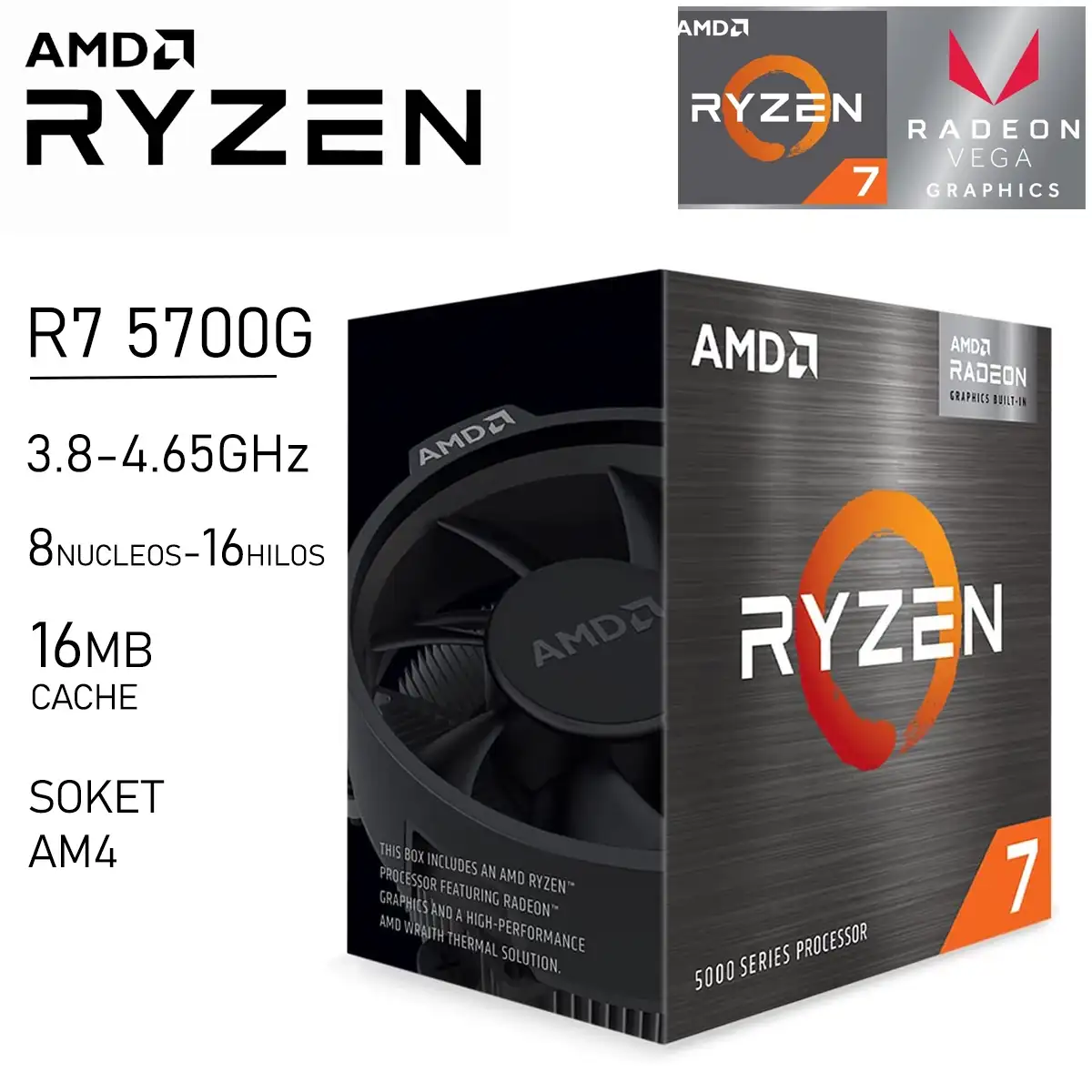 Amd Ryzen 7 5700G Gráfica radeon 