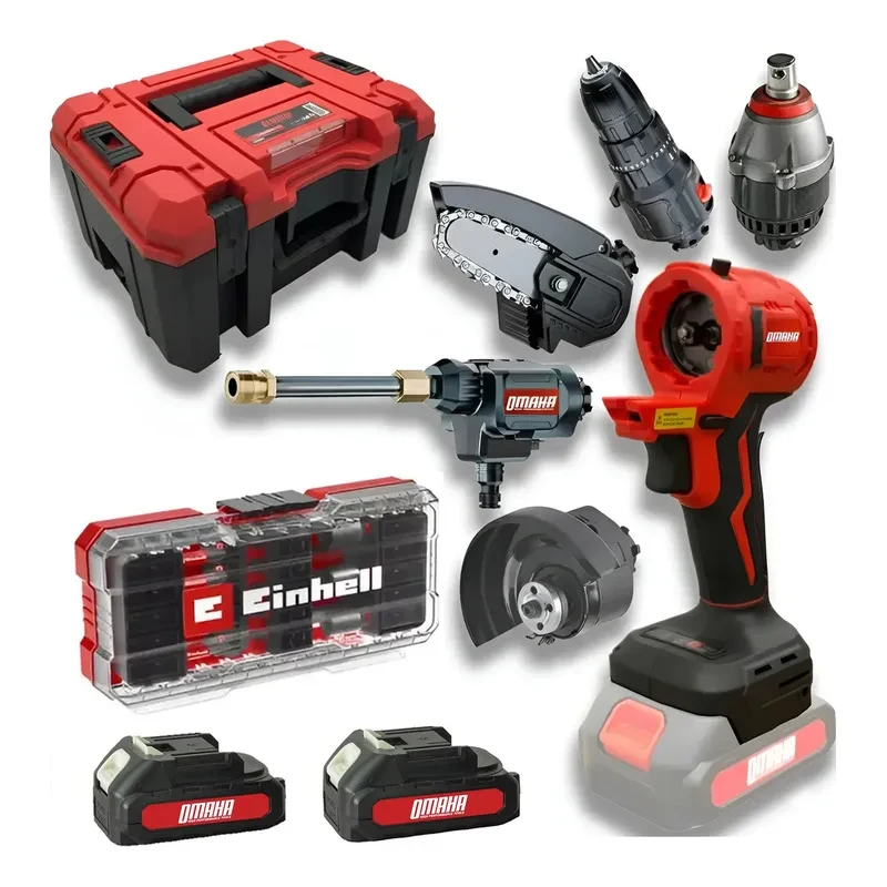 Combo Multiherramienta Brushless Inalambrico Matrix Omaha 5 En 1 Taladro Amoladora Hidrolavadora Atornillador Llave De Impacto + Kit Acc Einhell Kwb