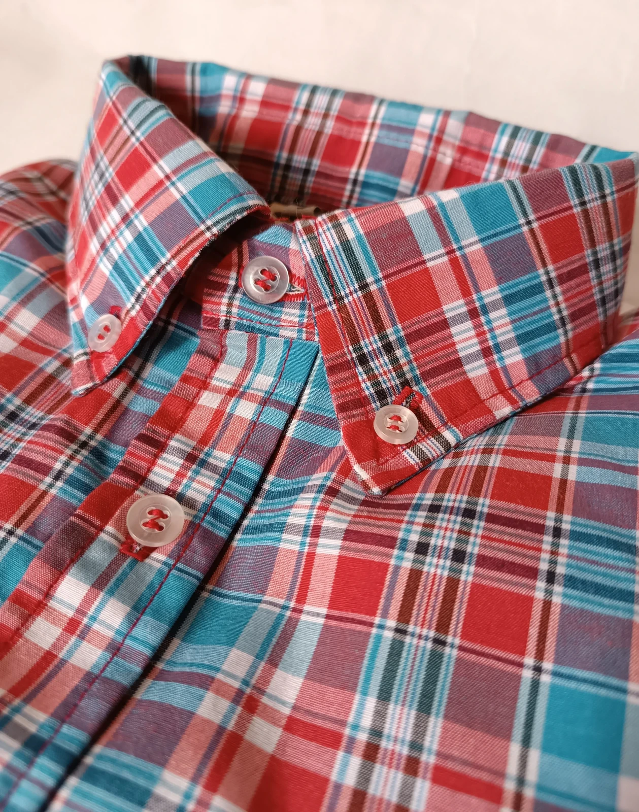 Camisa cuadros rojos con azul  3