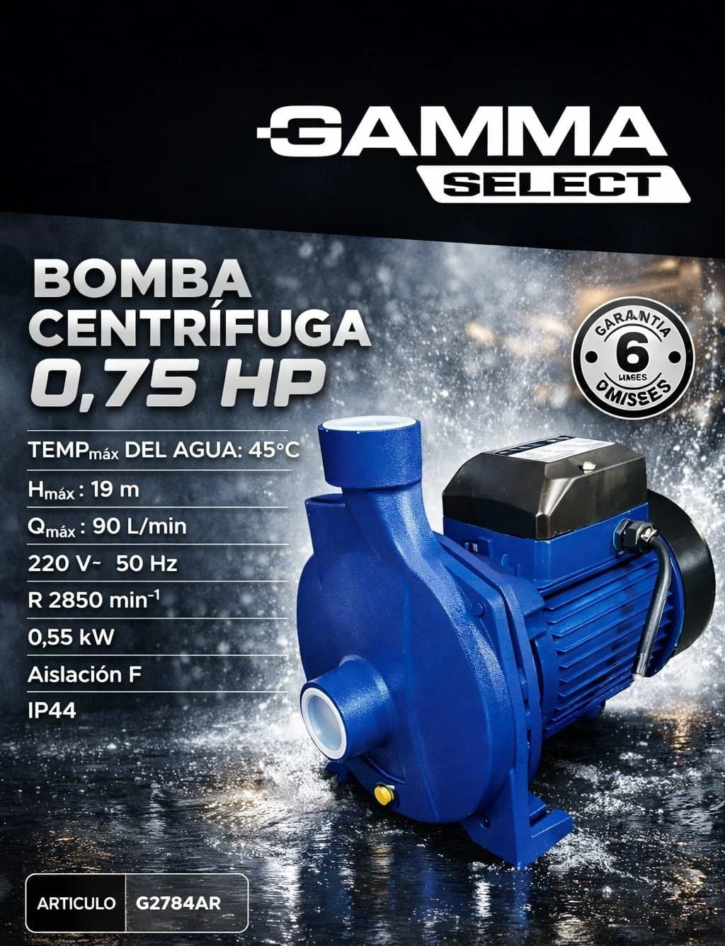 Bomba centrífuga 0.75HP