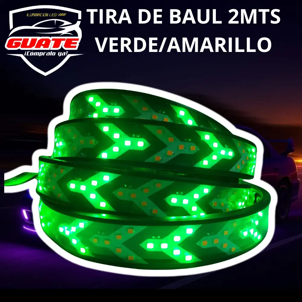TIRA LED TRASERA O DE BAUL VERDE/AMARILLO 