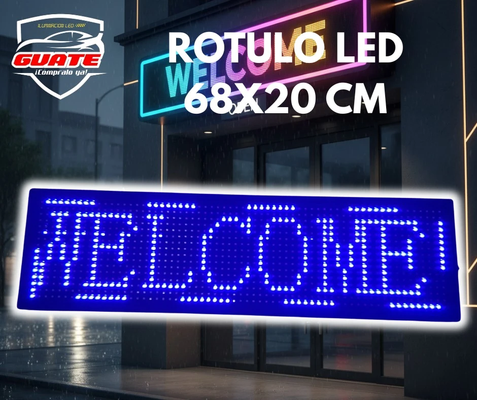 OFERTA ROTULO LED PROGRAMABLE ROJO 68X20CM 