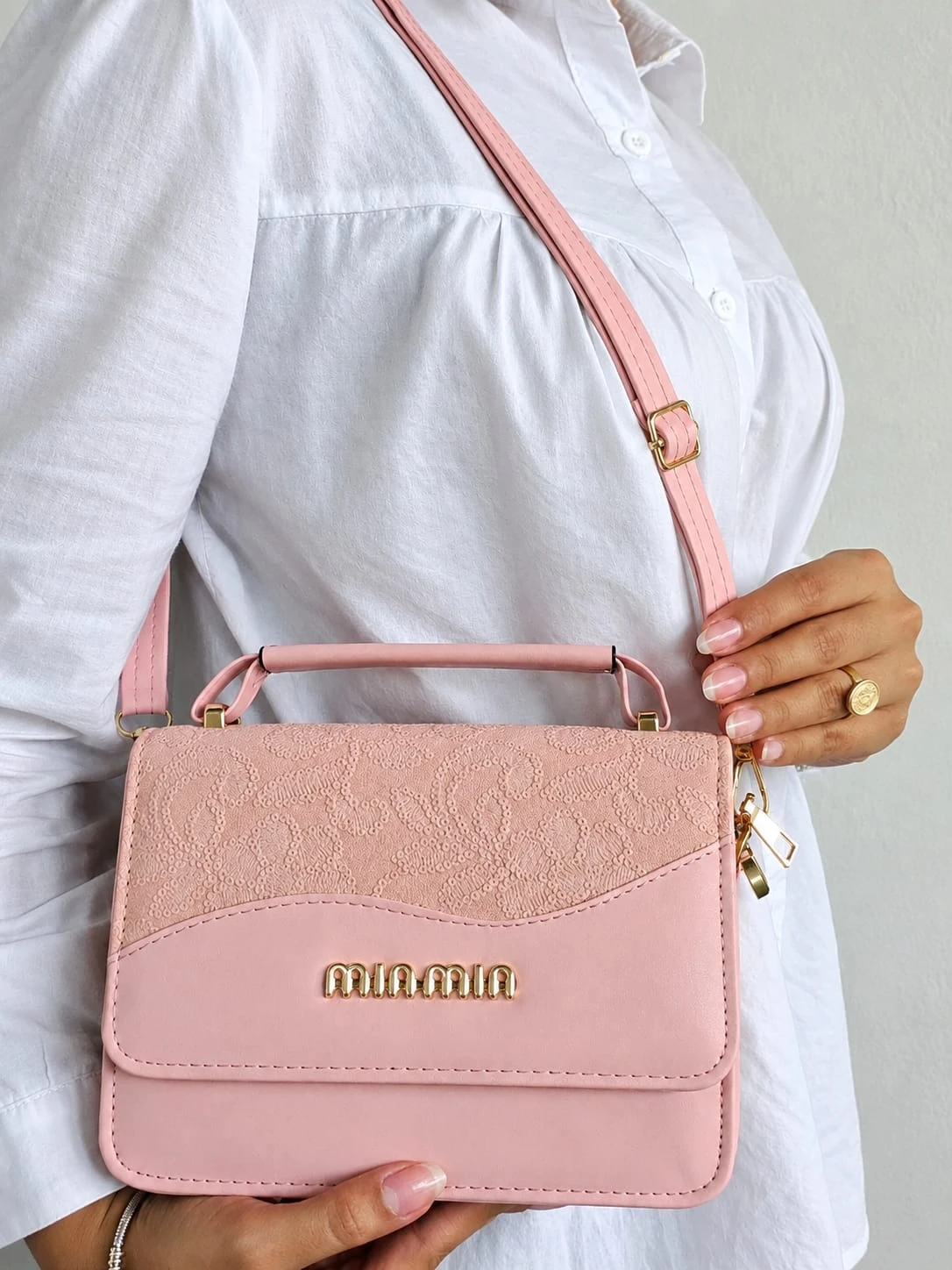 Bolso Manos Libres Rosado MIAMIA 2