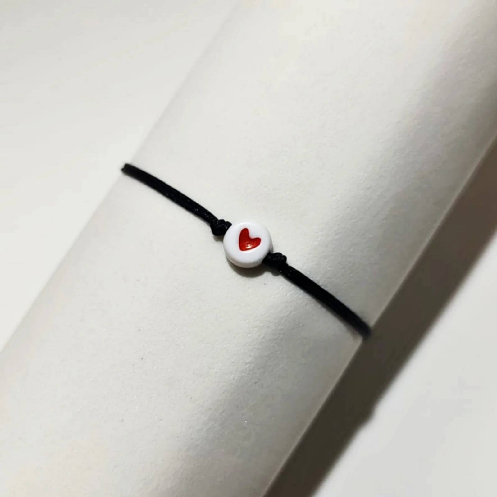Pulsera Negra con  Corazón