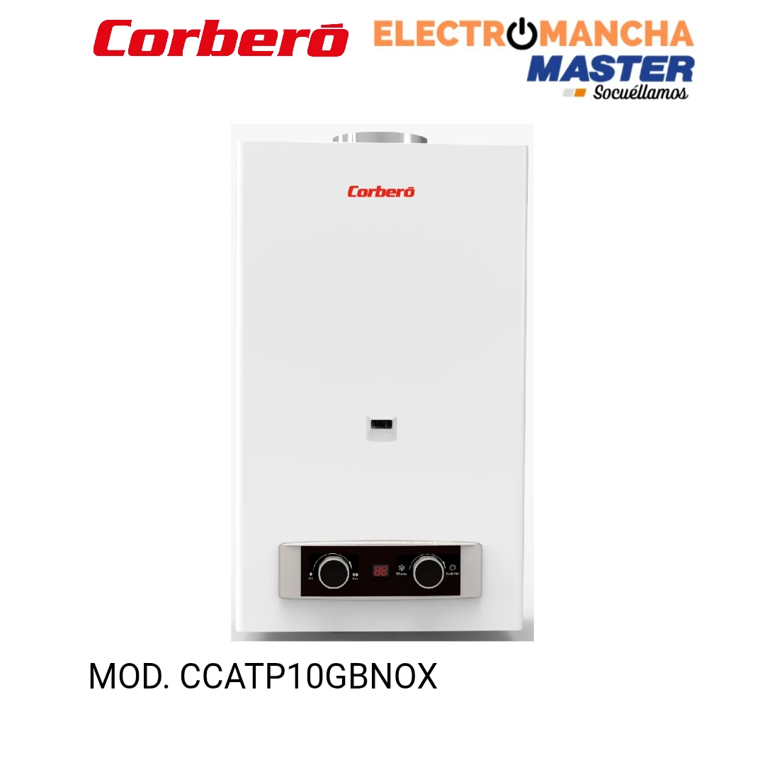 CALENTADOR CORBERO CCATP10GBNOX A GAS BUTANO 10 LITROS ATMOSFERICO