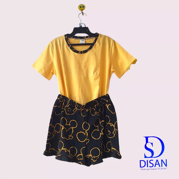 Conjunto Pijama negro y amarillo