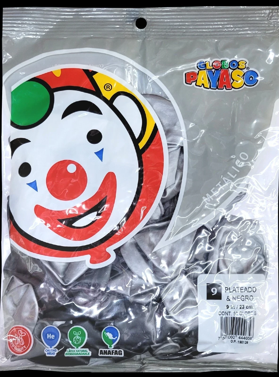 globos metalico plata bolsa c/50