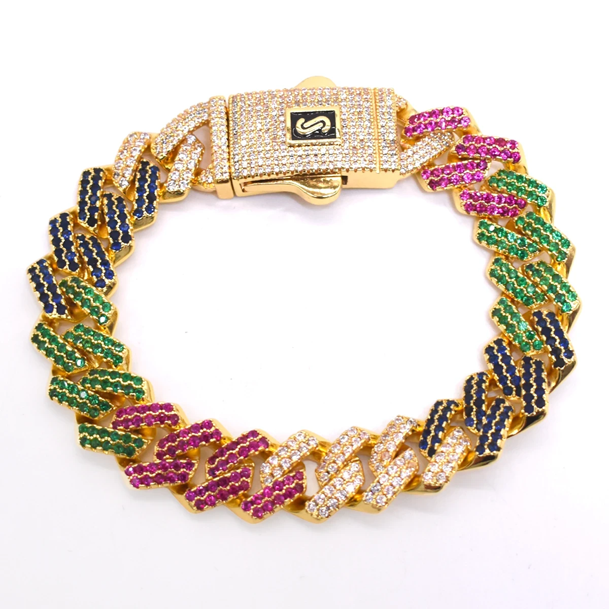 ESCLAVA EN ORCON DIAMANTES DE COLORES 2