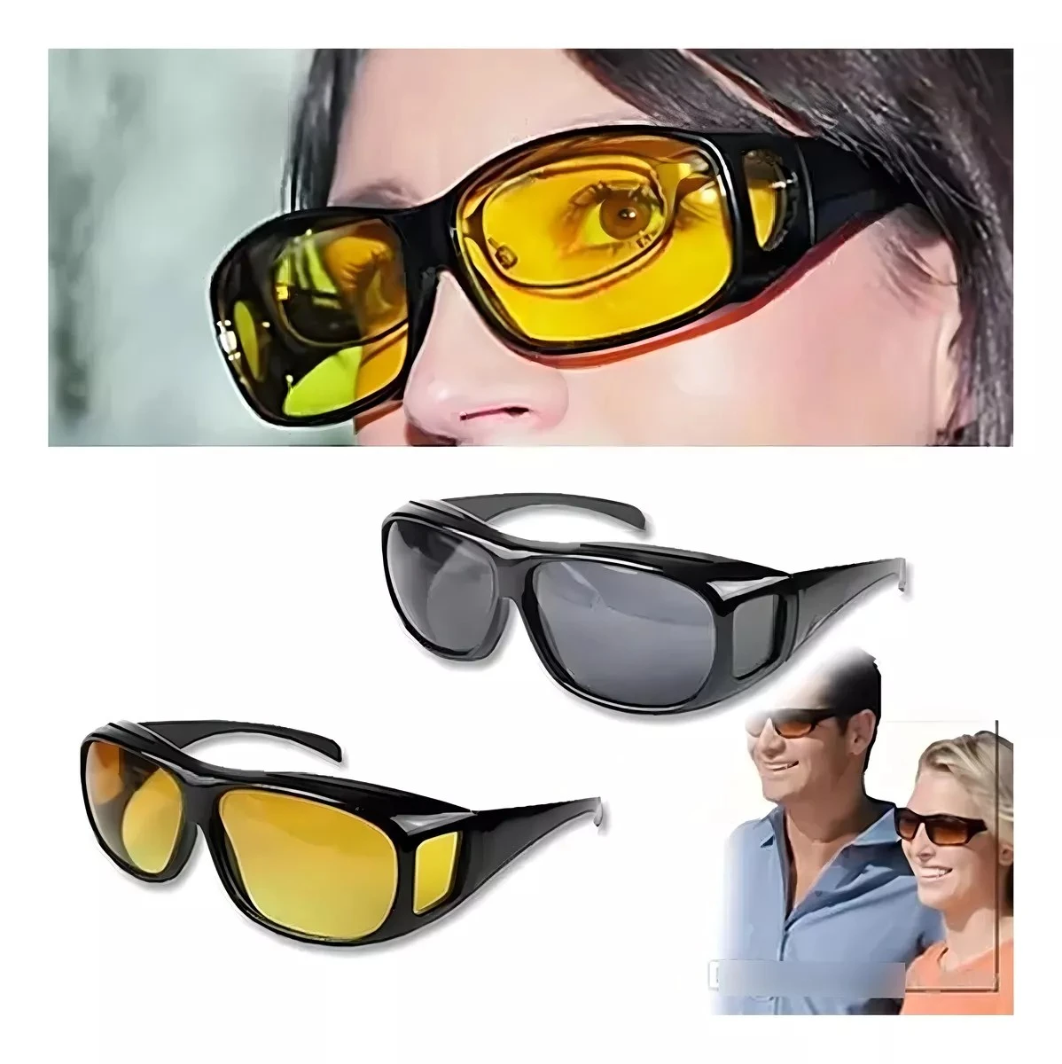 Lentes Gafas Hd Vision Dia / Noche x2 3