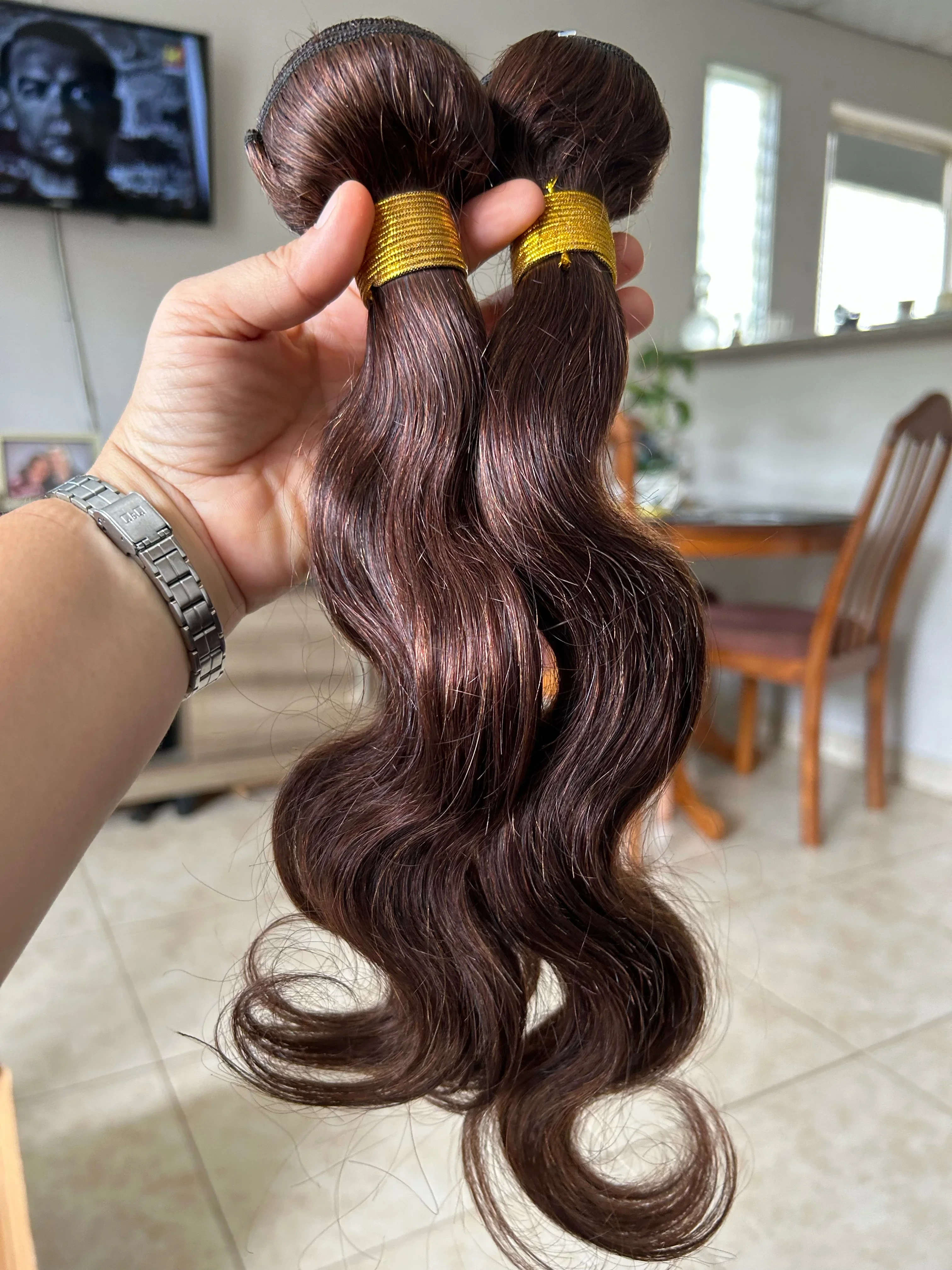 Extensiones de cortina ondulada Brown  2