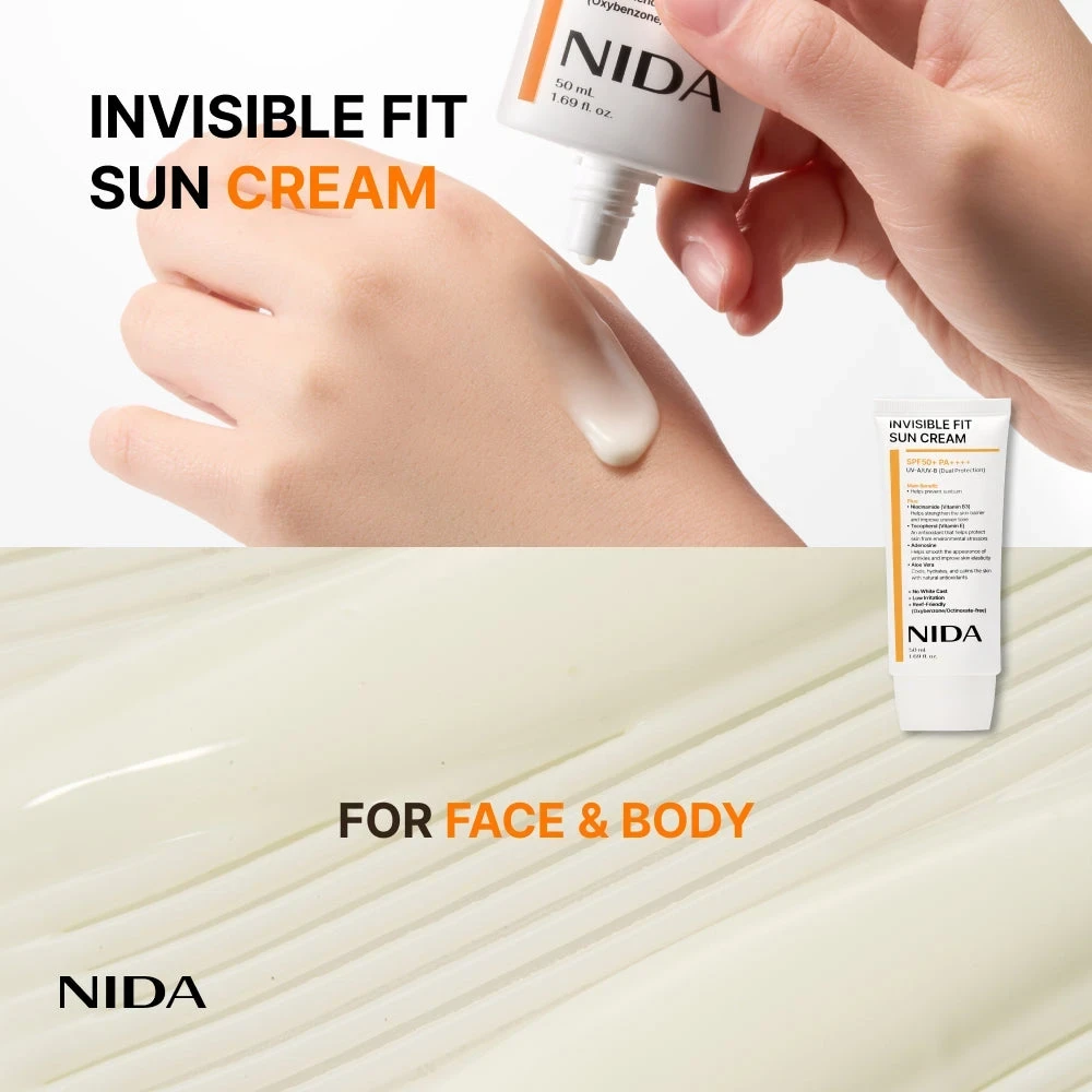 NIDA Invisible Fit Sun Cream SPF50+ PA++++ (NIDA) -50ml Protector solar ligero 2