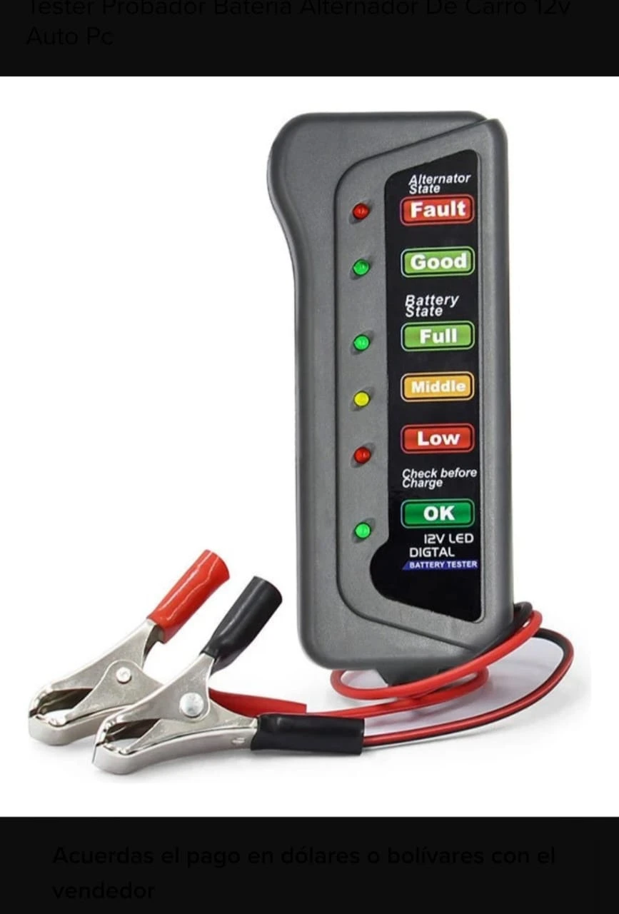 Tester probador de bateria y alternadores/ Modelo Basico 2