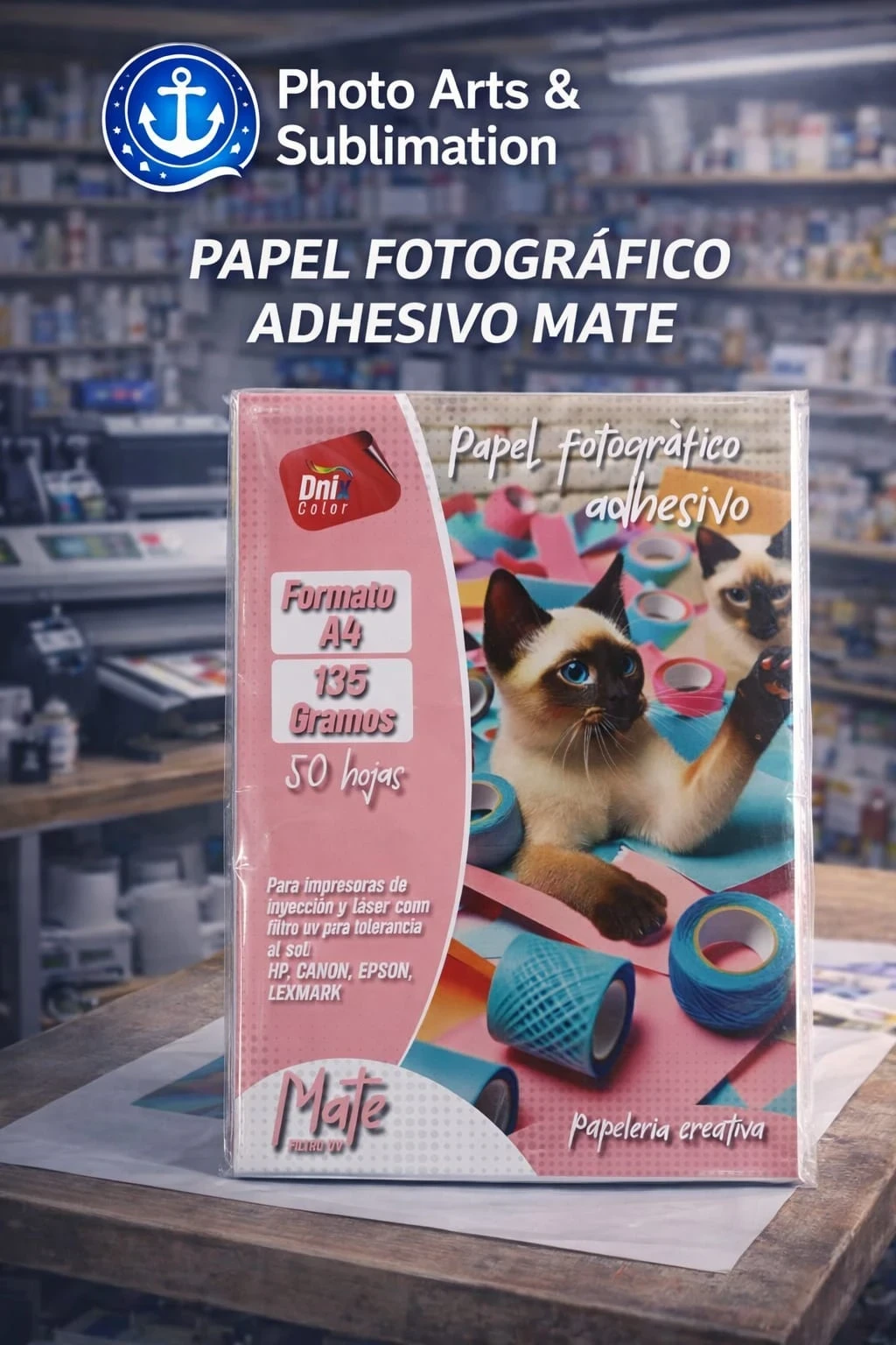 Papel Fotografrico Adhesivo Mate  135 GR
