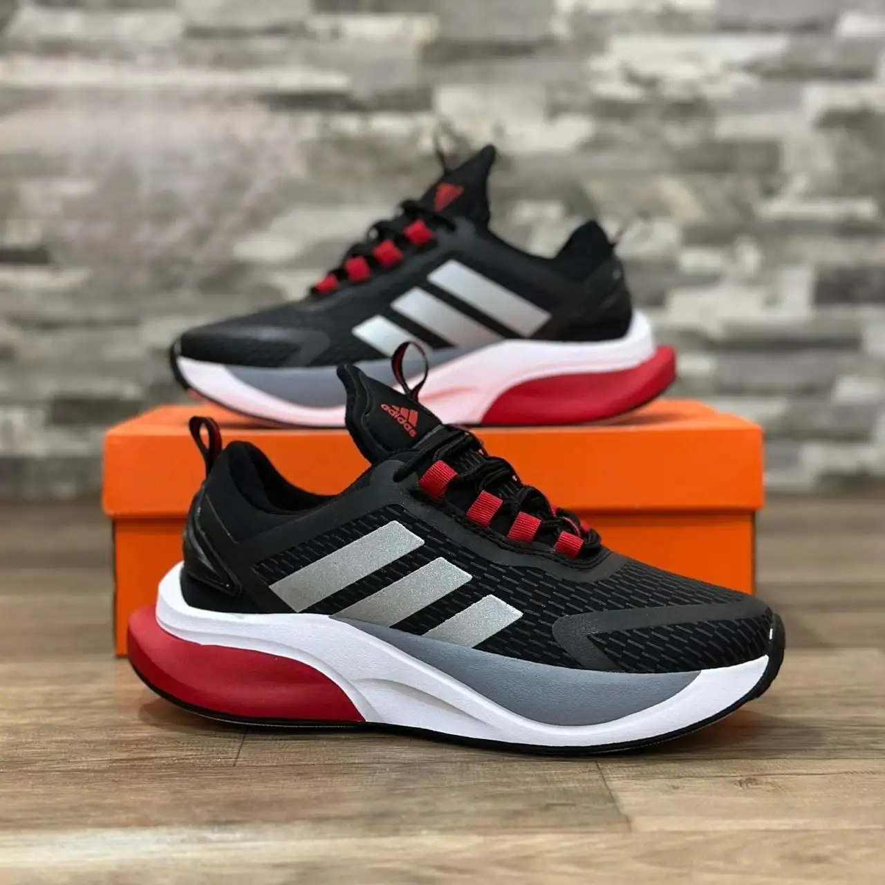 Tenis Adidas Bounce Negro Rojo Caballero 
